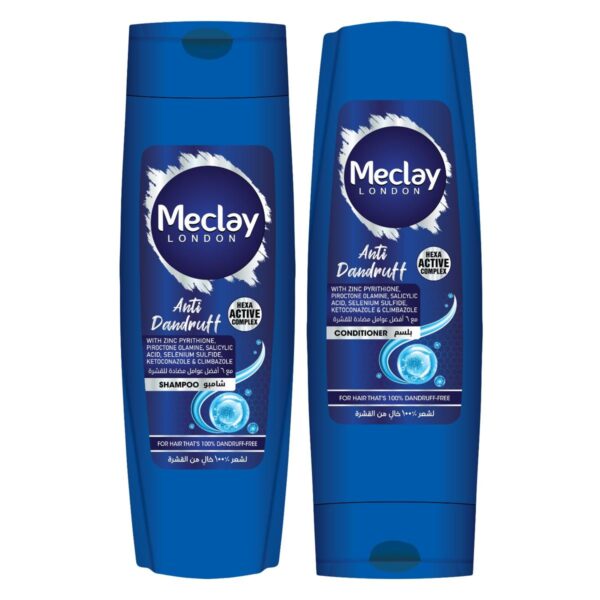 Meclay London Anti Dandruff Shampoo Blue 185ml + Conditioner Blue 180ml Pair Box