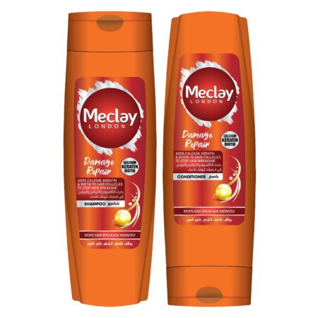 Meclay London Damage Repair Shampoo Orange 185ml + Conditioner Orange 180ml Pair Box