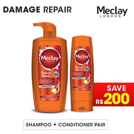Meclay London Damage Repair Shampoo Orange 660ml + Conditioner Orange 180ml Pair Box