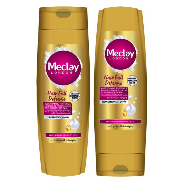 Meclay London Hair Fall Defense Shampoo Golden 185ml + Conditioner Golden 180ml Pair Box