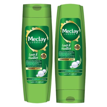 Meclay London Long & Healthy Shampoo Green 185ml + Conditioner Green 180ml Pair Box