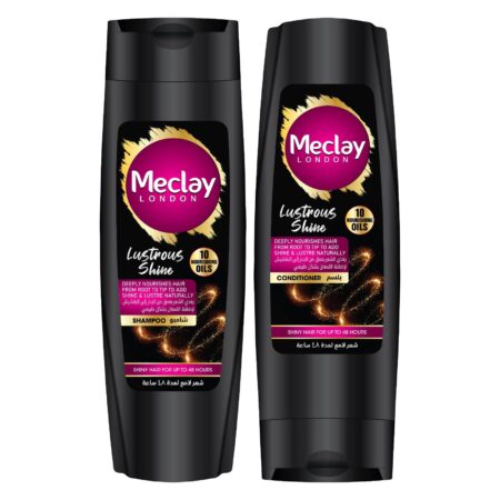 Meclay London Lustrous Shine Shampoo Black 185ml + Conditioner Black 180ml Pair Box