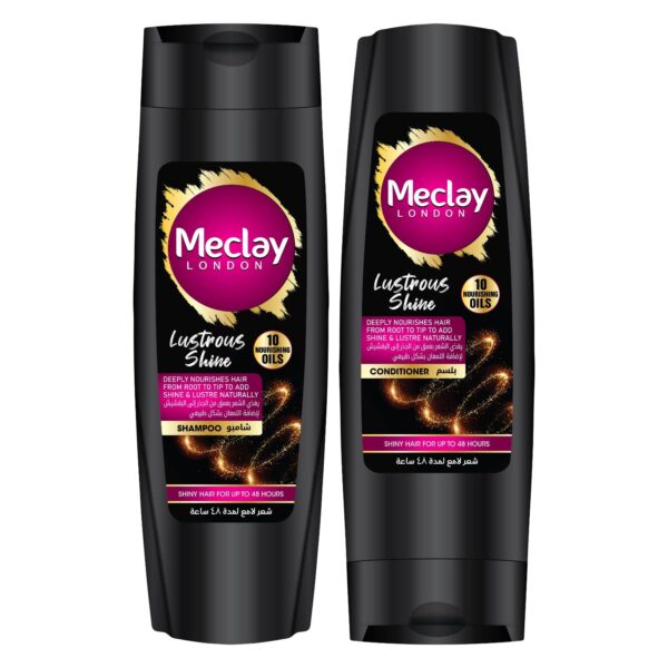 Meclay London Lustrous Shine Shampoo Black 185ml + Conditioner Black 180ml Pair Box