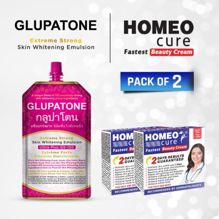 Glupatone Extreme Strong Emulsion 50ml With Homeo Cure Beauty Cream (Pack Of 2)